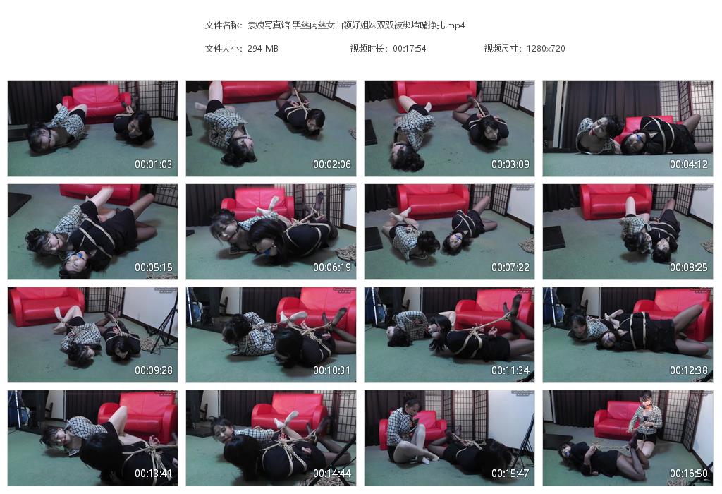 隶娘写真馆 黑丝肉丝女白领好姐妹双双被绑堵嘴挣扎-绳艺套路资源网